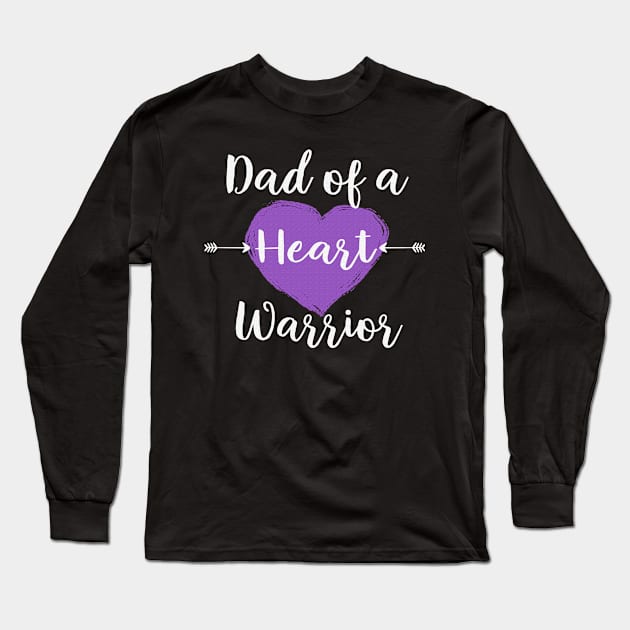 Dad Of a Heart Warrior Gastric Cancer Awareness Periwinkle Ribbon Warrior Support Survivor Long Sleeve T-Shirt by celsaclaudio506